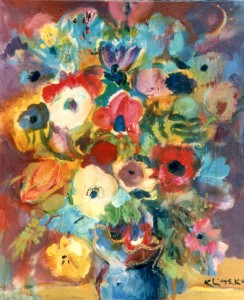 Bouquet d'Anémones (huile sur toile 65x54)