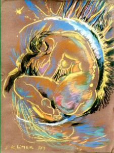 Drapeau de Lune 20 Juillet 1969 (pastel)