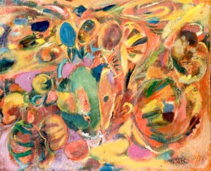 Fruits Secrets Composition Abstraite Orangée 1963