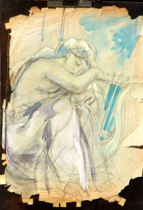Jeune Fille à la Lyre 1950 Premier Festival de Menton (dessin)