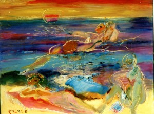 La Plage aux Ondines  (Huile sur carton 50x65)