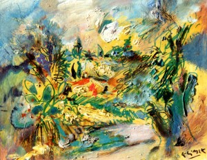 La Roquette arrière pays Cannois  (huile sur carton 34x41)