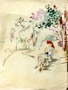 Lecture au Parc Monceau 1939