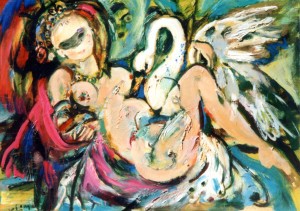 Leda  (huile sur panneau 54x73)
