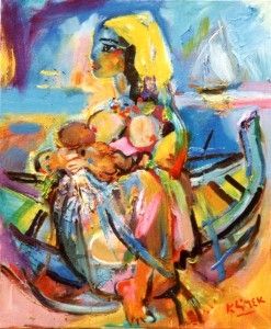 Maternité  (huile sur toile 65x54)