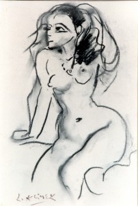 Nu Assis ( fusain 32x24)