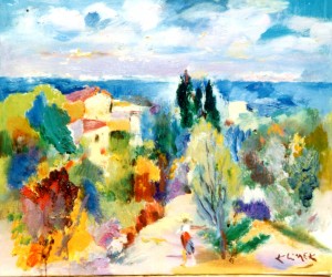 Paysage d'Antibes (huile sur toile 46x56)