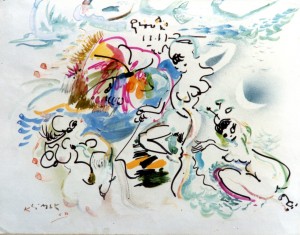 Trois Nymphes au bord de l'eau 1968
